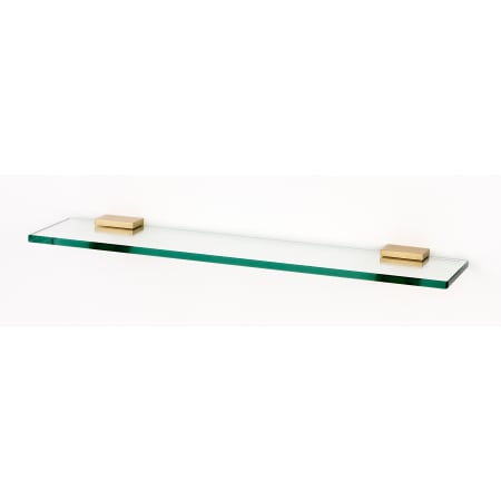 Alno Contemporary II 18" Glass Bathroom Shelf with Brass Mounting Brackets Satin Brass