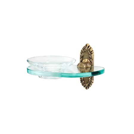 Alno Ribbon & Reed 4-1/2" W Floating Frosted Glass Bathroom Soap Dish with Solid Brass Bracket and Shelf Antique English