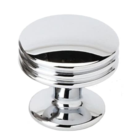 Alno Classic 1-1/8" Round Flat Ridged Mushroom Cabinet Knob Drawer Knob Polished Chrome