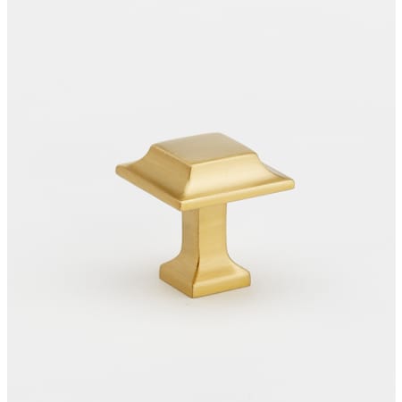 Alno Millennium 1" Modern Fluted Square Solid Brass Cabinet Knob / Drawer Knob Satin Brass