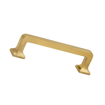 Alno Millennium 3 Inch Center to Center Solid Brass Curved Square Cabinet Handle / Drawer Pull Satin Brass