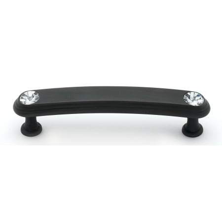 Alno Crystal 3-1/2" Center to Center Decorative Solid Brass Flat Bar Cabinet Handle / Drawer Pull with Swarovski Crystals Bronze