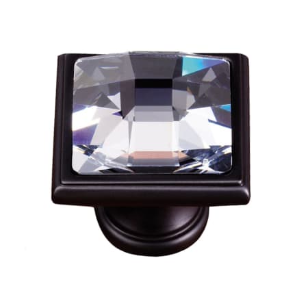 Alno Solid Brass 1-1/4" Square Luxury Designer Glam Cabinet Knob with Swarovski Crystal Bronze