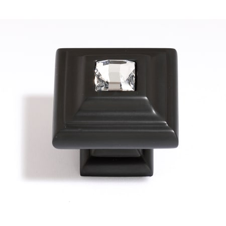 Alno Solid Brass 1.25" Stacked Square Luxury Designer Cabinet Knob with Swarovski Crystal Bronze