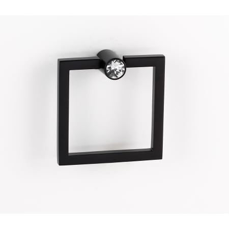 Alno Modern Luxury 2-1/2" Wide Square Solid Brass Drop Ring Cabinet Pull with Swarovski Crystal Accent - Complete Set Bronze