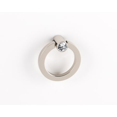 Alno Luxury 2" Wide Round Solid Brass Cabinet Pull Ring with Round Crystal Mount Polished Nickel