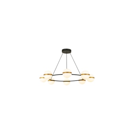 Alora Lighting Tagliato 43" Wide Ring Chandelier Matte Black / Brushed Gold