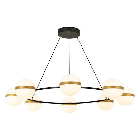 Alora Lighting Tagliato 43" Wide Ring Chandelier Matte Black / Brushed Gold
