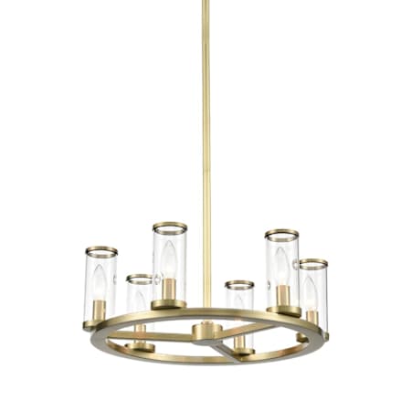 Alora Lighting Revolve 6 Light 17" Wide Taper Candle Chandelier Natural Brass