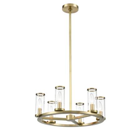Alora Lighting Revolve 6 Light 17" Wide Taper Candle Chandelier Natural Brass