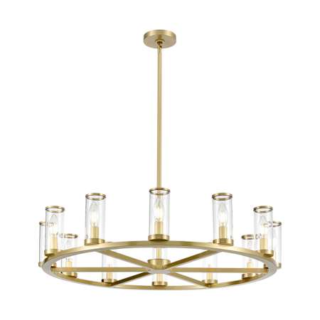 Alora Lighting Revolve 12 Light 33" Wide Taper Candle Chandelier Natural Brass