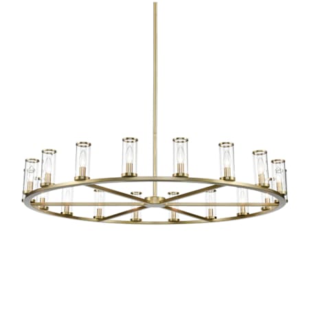 Alora Lighting Revolve 18 Light 47" Wide Taper Candle Chandelier Natural Brass