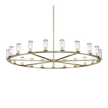 Alora Lighting Revolve 21 Light 60" Wide Taper Candle Chandelier Natural Brass