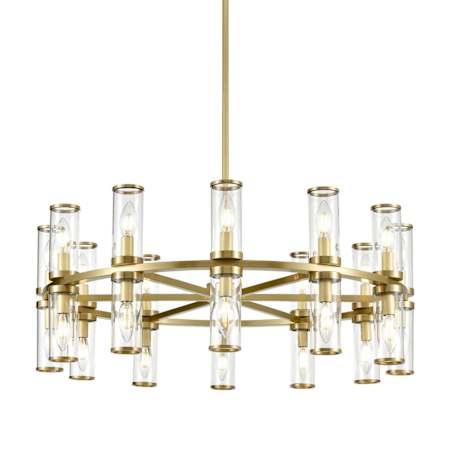 Alora Lighting Revolve 24 Light 32" Wide Taper Candle Chandelier Natural Brass