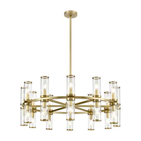 Alora Lighting Revolve 24 Light 32" Wide Taper Candle Chandelier Natural Brass