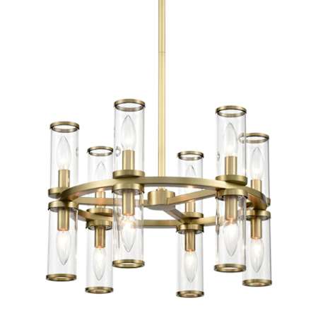 Alora Lighting Revolve 12 Light 17" Wide Taper Candle Chandelier Natural Brass