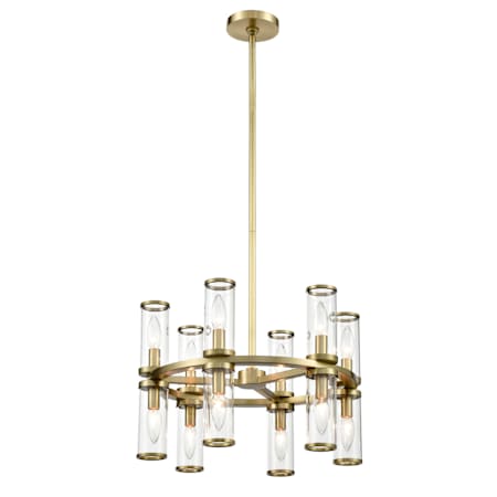 Alora Lighting Revolve 12 Light 17" Wide Taper Candle Chandelier Natural Brass