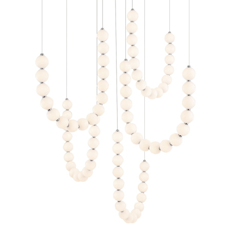 Alora Lighting Akoya 13" Wide LED Multi Light Pendant with 13" Wide Canopy Chrome
