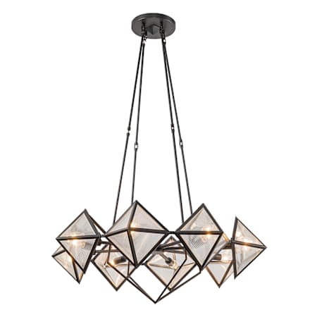 Alora Lighting Cairo 6 Light 30" Wide Chandelier Urban Bronze / Clear Ribbed Glass