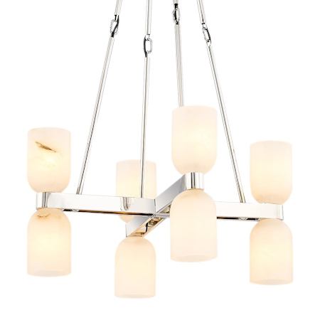 Alora Lighting Lucian 8 Light 22" Wide Chandelier Polished Nickel / Alabaster