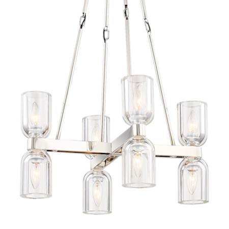 Alora Lighting Lucian 8 Light 22" Wide Crystal Chandelier Clear Crystal / Polished Nickel