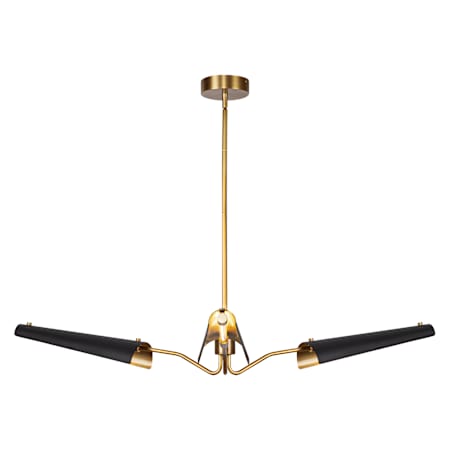 Alora Lighting Osorio 46" Wide 3 Light LED Chandelier Matte Black / Vintage Brass