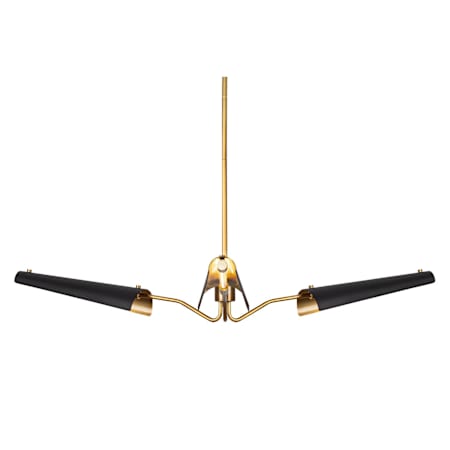 Alora Lighting Osorio 46" Wide 3 Light LED Chandelier Matte Black / Vintage Brass