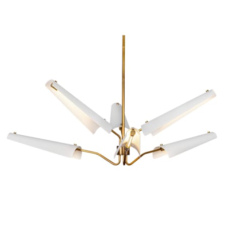 Alora Lighting Osorio 46" Wide 6 Light LED Chandelier Matte White / Vintage Brass