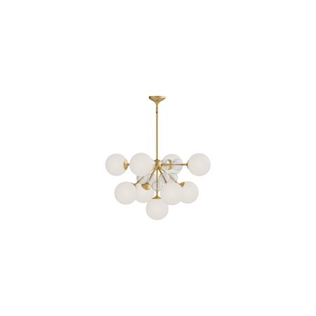 Alora Lighting Celia 8 Light 25" Wide Sputnik Chandelier Brushed Gold / Opal Glass