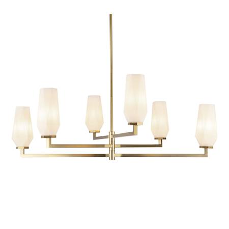 Alora Lighting Krysta 6 Light 35" Wide Chandelier Brushed Gold / Opal Glass