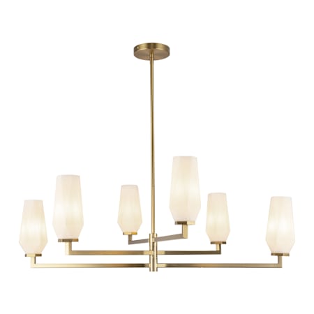 Alora Lighting Krysta 6 Light 35" Wide Chandelier Brushed Gold / Opal Glass