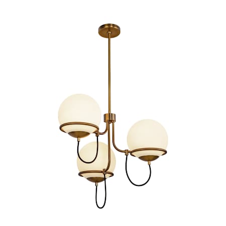 Alora Lighting Alba 3 Light 23" Wide Chandelier Aged Brass / Opal Glass