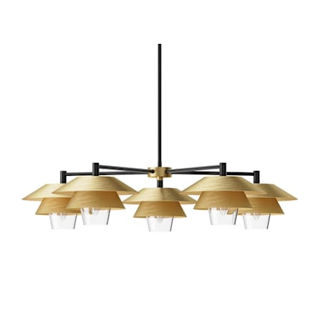 Alora Lighting Tetsu 5 Light 29" Wide Chandelier Brushed Gold / Clear Glass