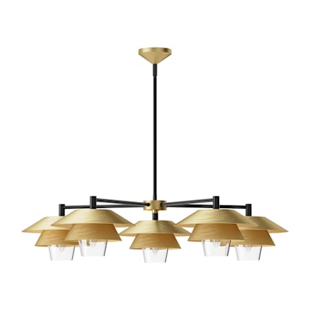 Alora Lighting Tetsu 5 Light 29" Wide Chandelier Brushed Gold / Clear Glass