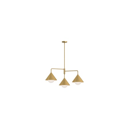 Alora Lighting Remy 3 Light 22" Wide Chandelier Brushed Gold / Opal Glass