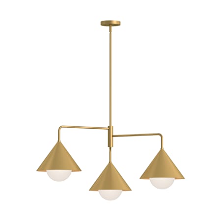 Alora Lighting Remy 3 Light 22" Wide Chandelier Brushed Gold / Opal Glass