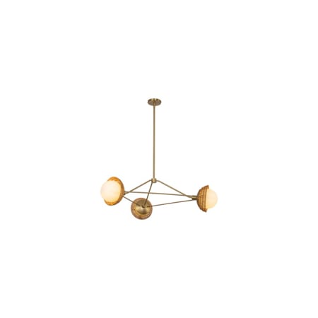 Alora Lighting Perth 3 Light 40" Wide Chandelier Brushed Gold / Opal Glass