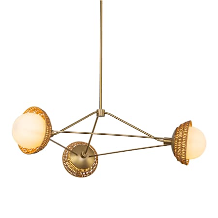 Alora Lighting Perth 3 Light 40" Wide Chandelier Brushed Gold / Opal Glass