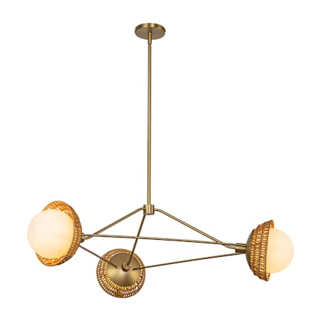 Alora Lighting Perth 3 Light 40" Wide Chandelier Brushed Gold / Opal Glass