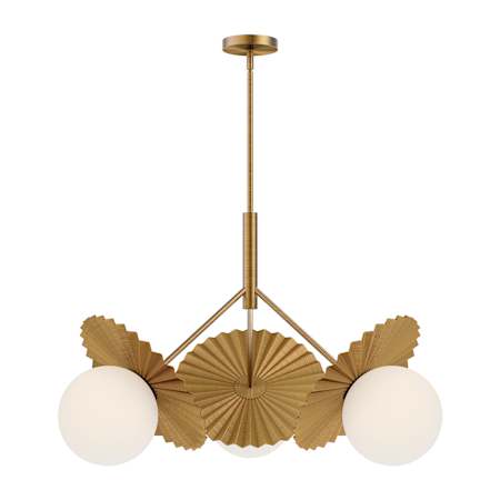 Alora Lighting Plume 2 Light 24" Wide Chandelier Brushed Gold / Opal Glass