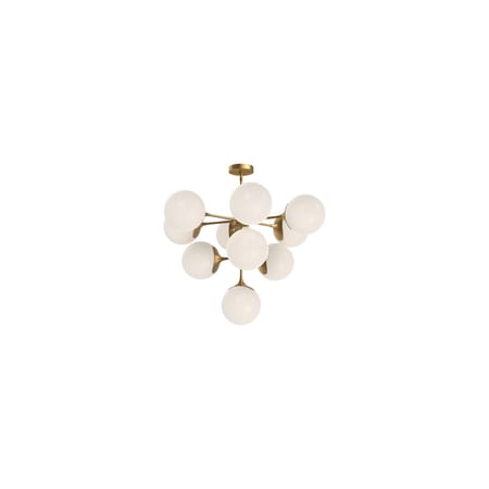 Alora Lighting Nouveau 10 Light 35" Wide Chandelier with Opal Glass Shades Aged Gold