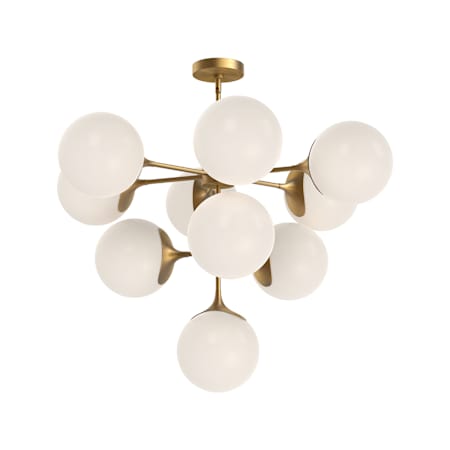 Alora Lighting Nouveau 10 Light 35" Wide Chandelier with Opal Glass Shades Aged Gold