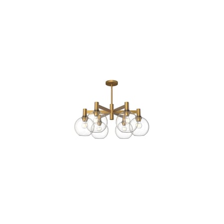Alora Lighting Castilla 6 Light 30" Wide Chandelier with Clear Glass Shades Aged Gold