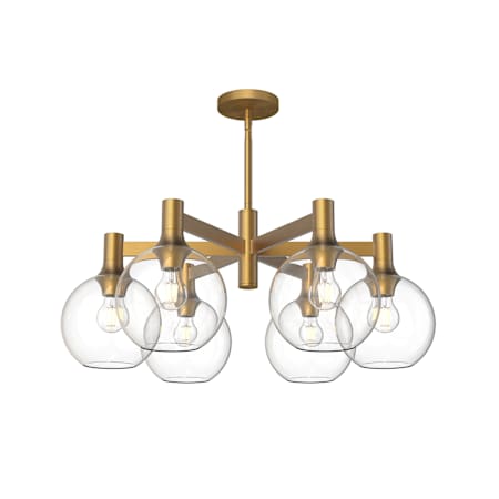 Alora Lighting Castilla 6 Light 30" Wide Chandelier with Clear Glass Shades Aged Gold