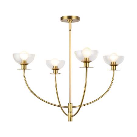 Alora Lighting Sylvia 4 Light 26" Wide Chandelier Brushed Gold / Clear Glass