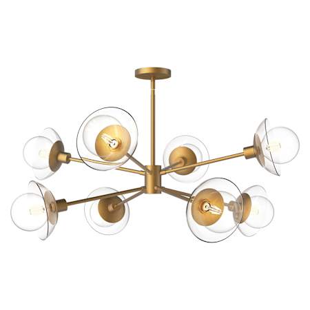 Alora Lighting Francesca 8 Light 40" Wide Chandelier with Clear Glass Shades Aged Gold