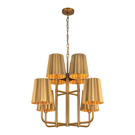 Alora Lighting Plisse 8 Light 30" Wide Chandelier Aged Gold
