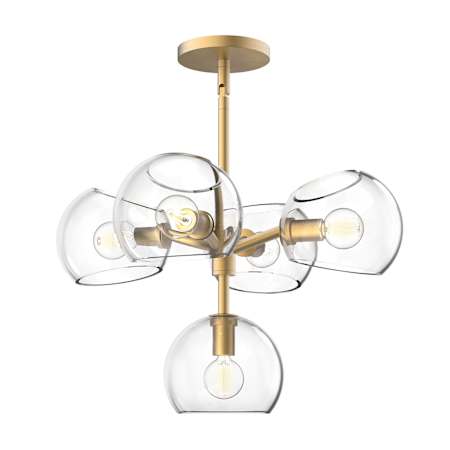 Alora Lighting Willow 5 Light 18" Wide Chandelier with Clear Glass Shades Brushed Gold