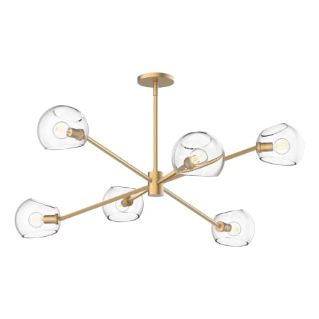 Alora Lighting Willow 6 Light 37" Wide Chandelier with Clear Glass Shades Brushed Gold