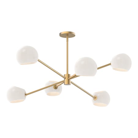 Alora Lighting Willow 6 Light 37" Wide Chandelier with Opal Glass Shades Brushed Gold